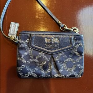 Coach Blue Navy optic Wristlet Bag